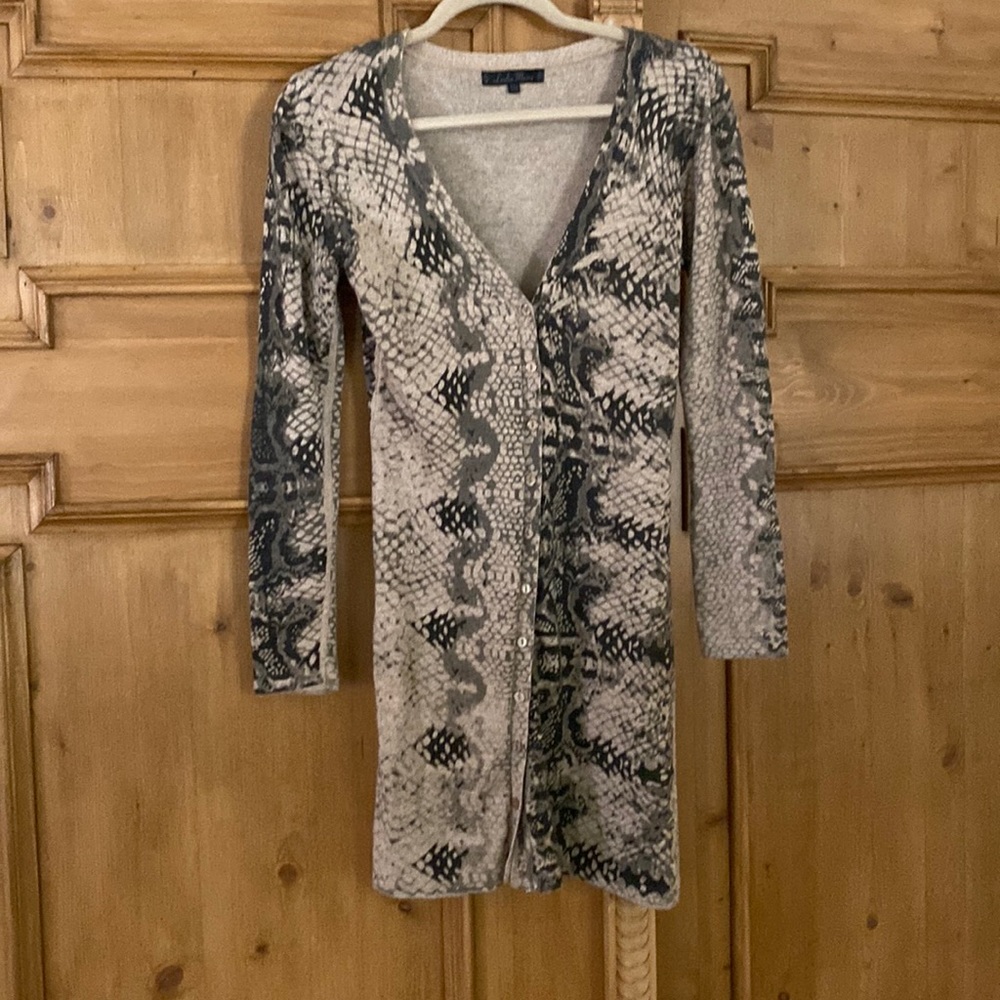 Animal print long cardigan